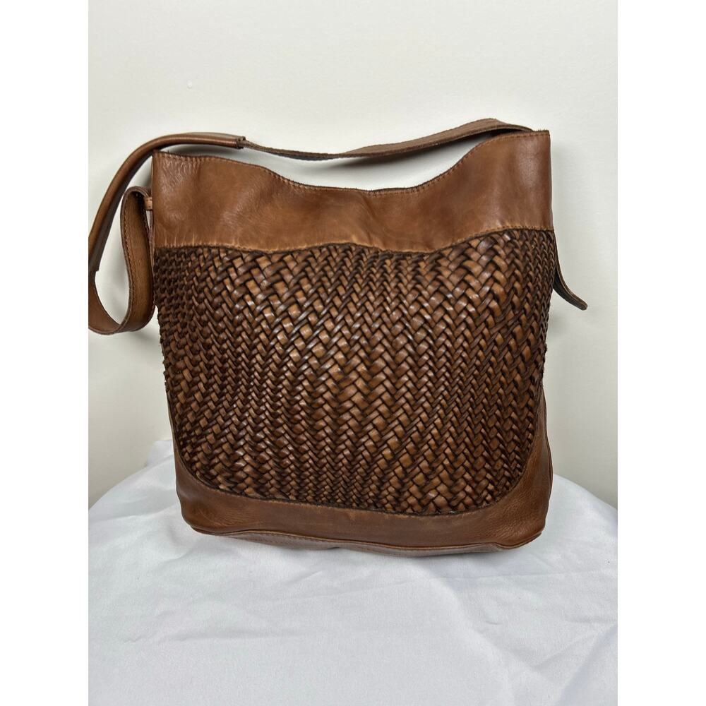 Marta Ponti Brown Woven genuine Leather
Shoulder Bag 13“ x 13“ happy minimalist - Picture 13 of 13